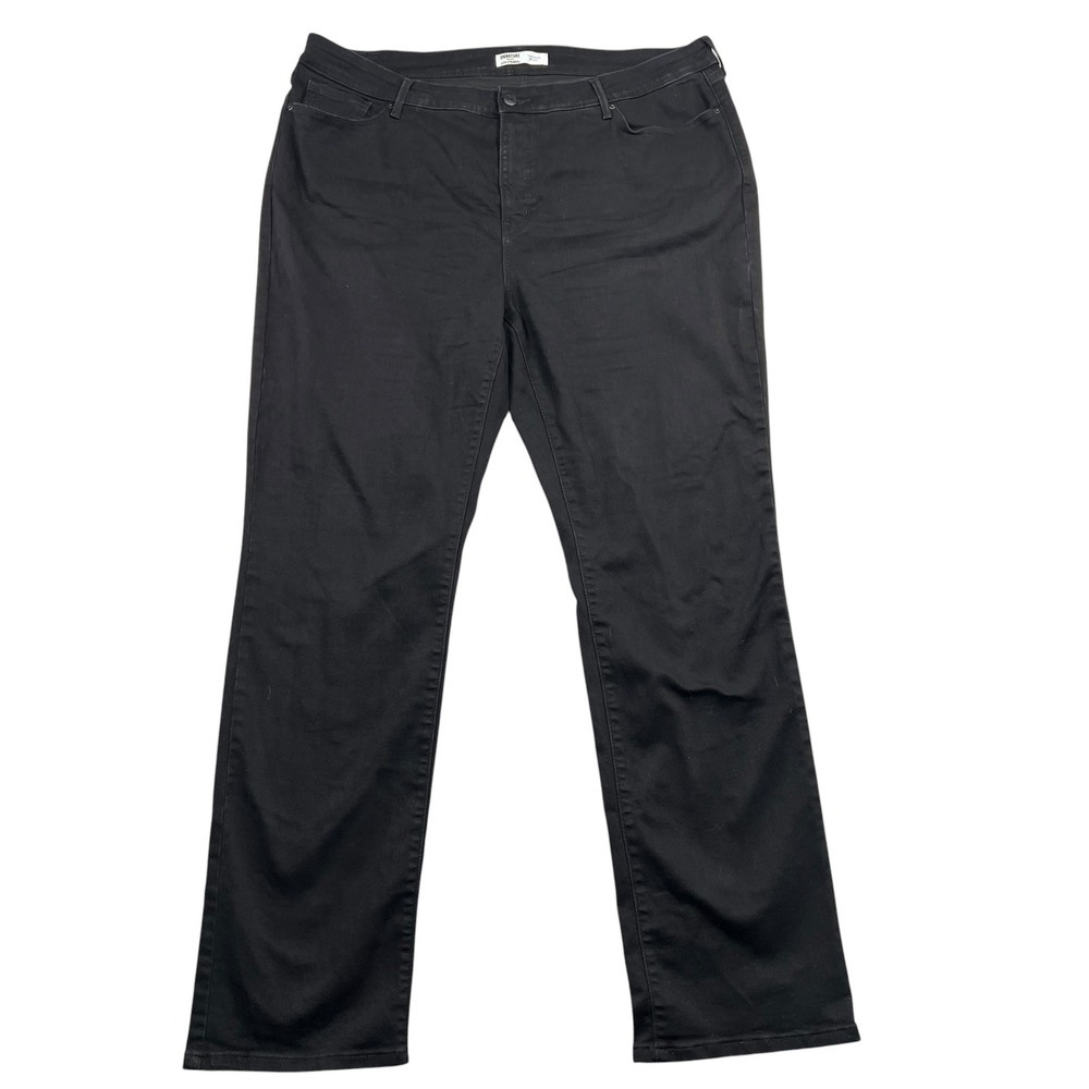 Signature Levi Strauss Straight Jeans Women 20W Black Totally Shaping Denim